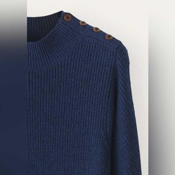 NWT Poetry Blue Turtle Neck Wool/Cotton Sweater Long Sleeve Dress Size 12 - Picture 8 of 16